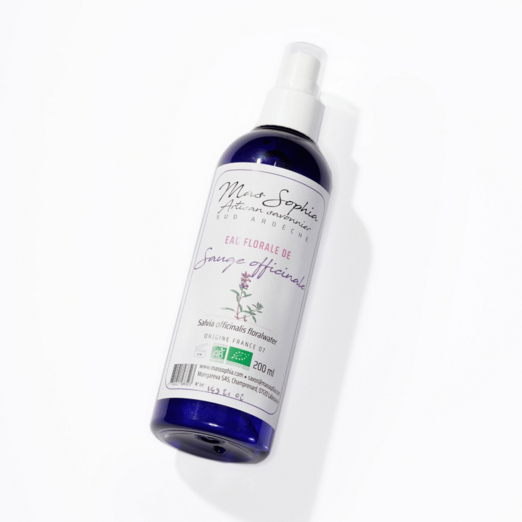 hydrolat de sauge officinale bio cultivée en Ardèche du sud