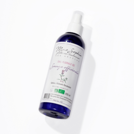 hydrolat de sauge officinale bio cultivée en Ardèche du sud