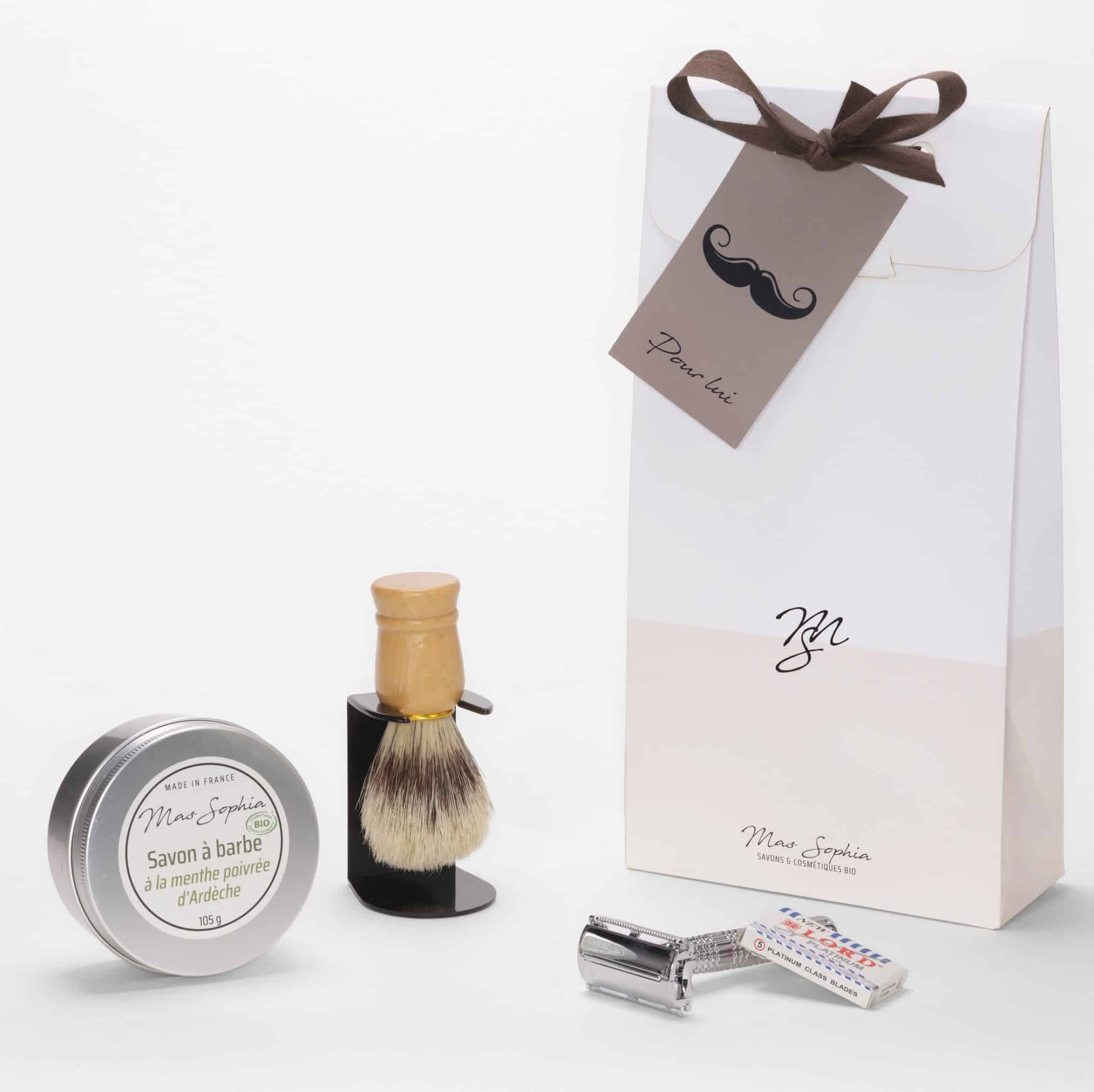 Coffret cadeau Luxe - Savon de rasage & Rasoir de sûreté