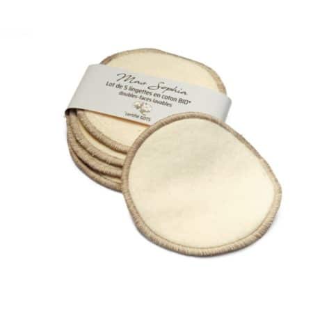 Lingettes démaquillantes bio en coton lot de 5