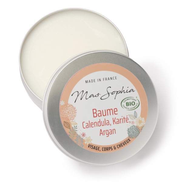 Baume bio karité, calendula, argan